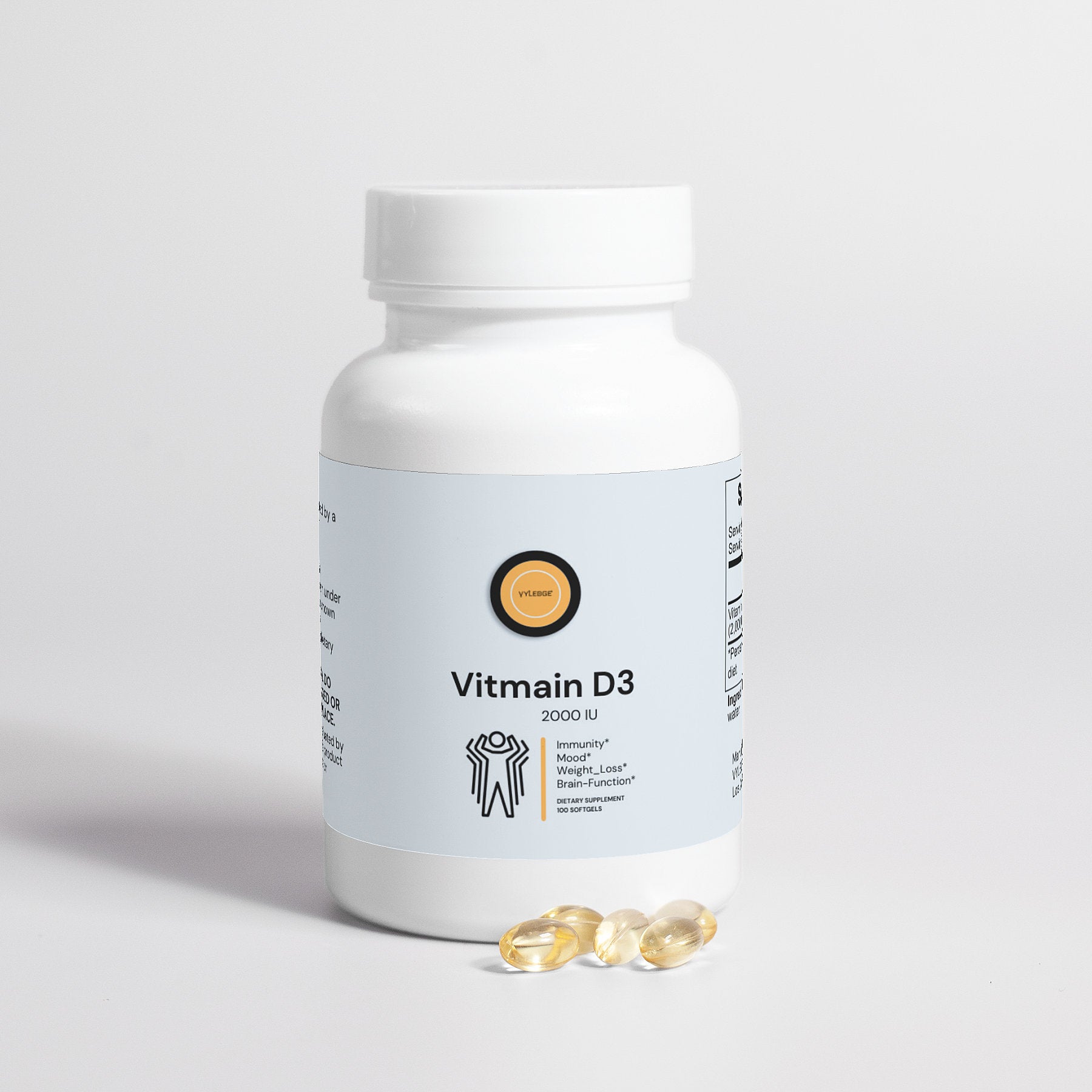 Vitamin D3 2,000 IU for Bone Strength and Energy Boost